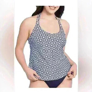 Kona Sol Apron Back Halter Neck Tankini Blue size S